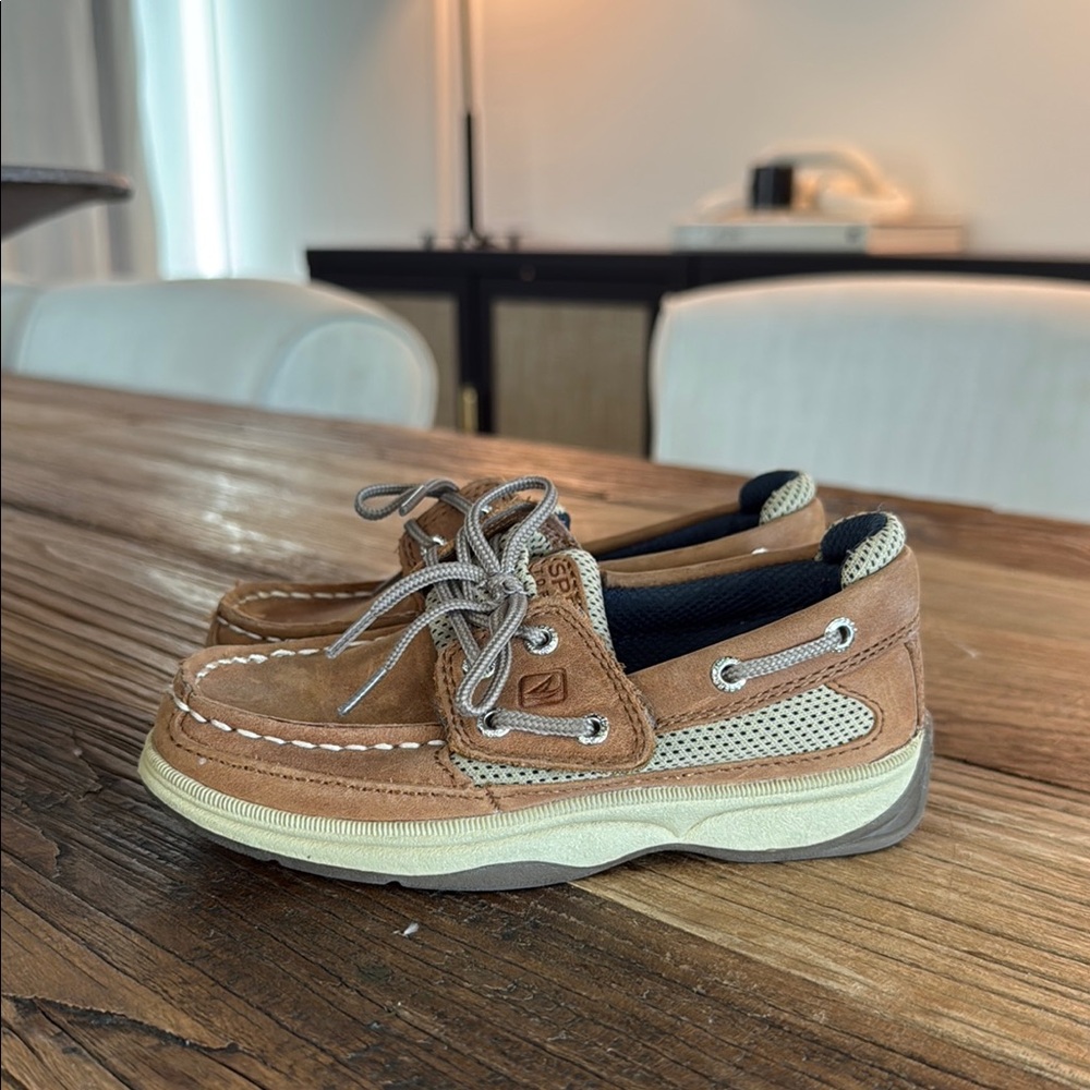 Brown Boat Shoes with Mesh Accents